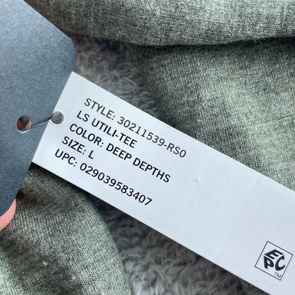 Bass Outdoor Deep Depths Green Long-Sleeve Utility Tee Shirt Crew  L NWT 1136 - Picture 5 of 10